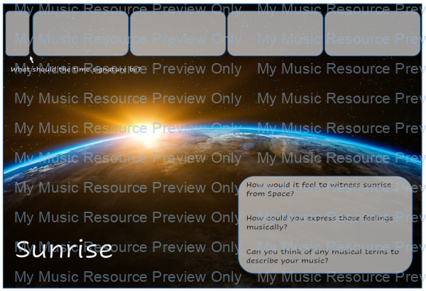 Improvisation and Composition Activity sunrise