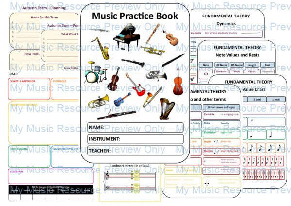 Music practice book