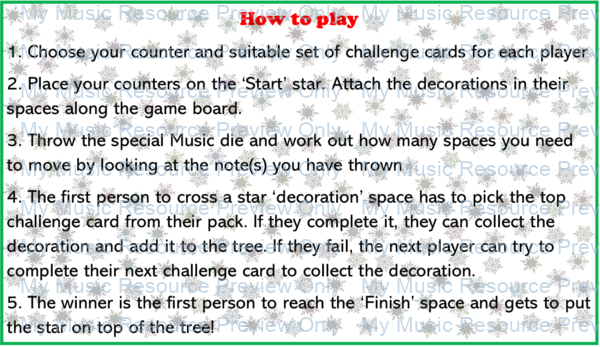 Musical Christmas board game how to play