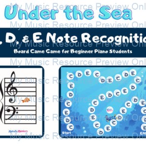 Under The Sea – Middle C, D, E Note Recognition Board Game