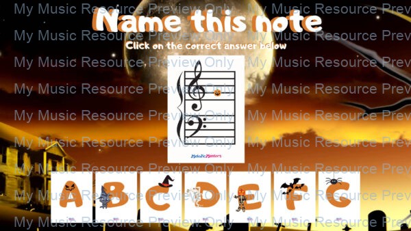 Halloween Digital Keyboard Game: Name the Note 3