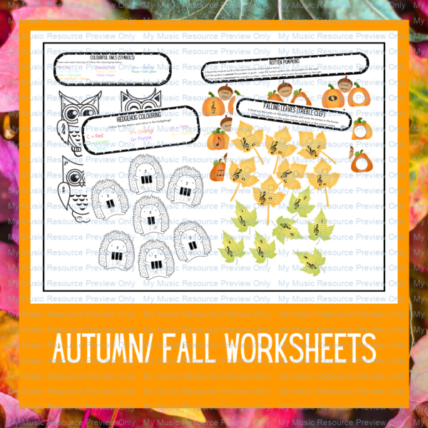 Autumn music games and worksheets