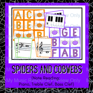 Spiders and Cobwebs | Note Reading Game