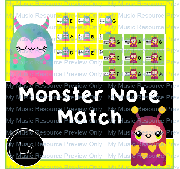 Monster note match game cover sheet