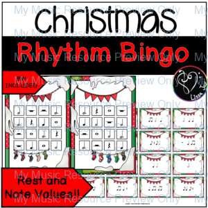 Christmas Rhythm Bingo Game