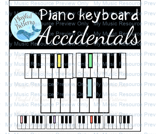 Piano Keyboard Accidentals Clip Art