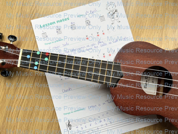 ukulele lesson assignment sheets