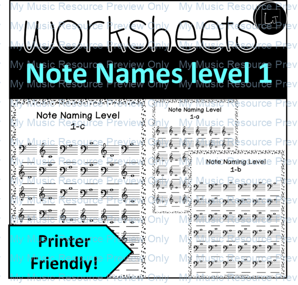 Music Note Reading Worksheets 1