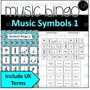 Music Symbols Bingo Game