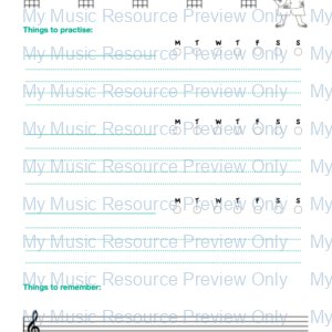 Ukulele lesson notes / assignment sheets (UK English version)