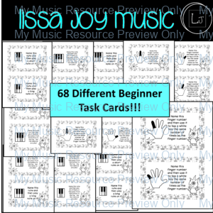 Piano Task Cards Bundle | Beginner and Intermediate