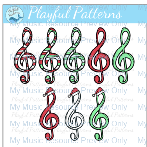 Christmas Clefs Clip Art