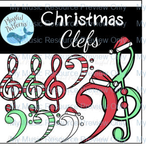 Christmas Clefs Clip Art