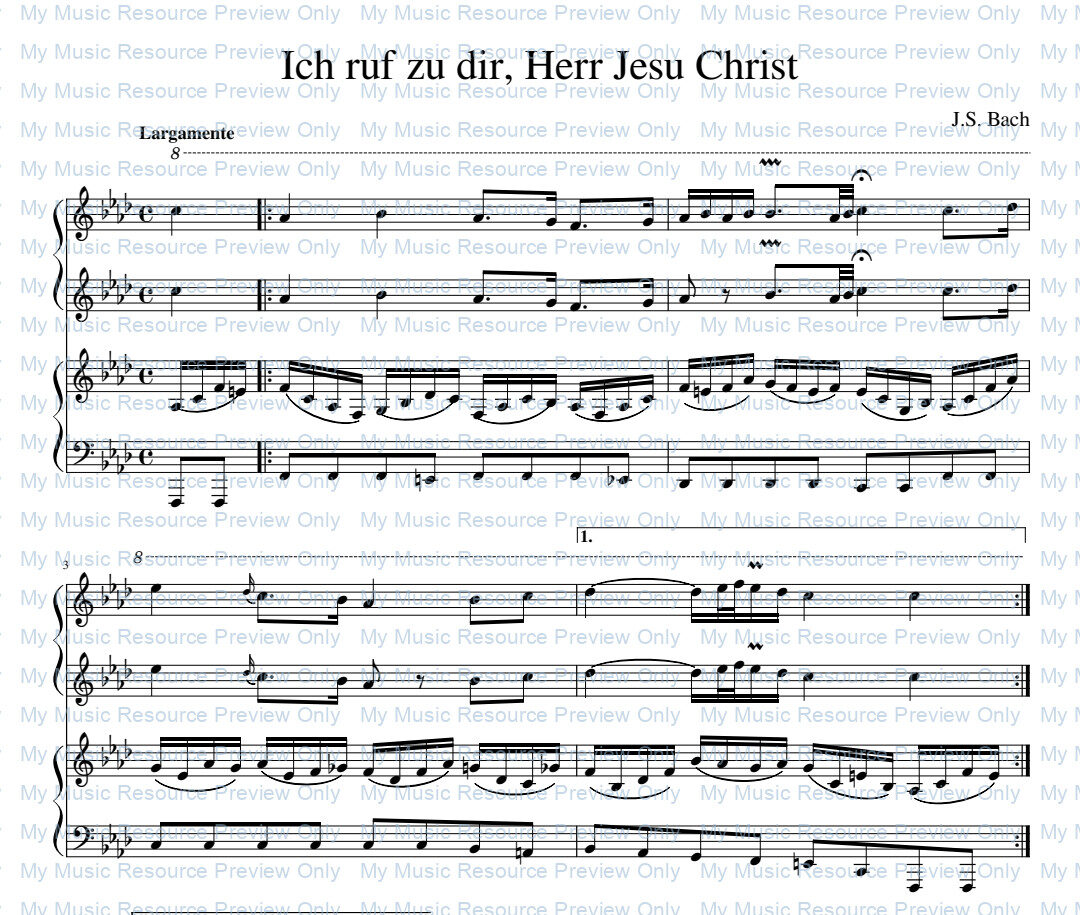 Ich ruf zu dir Herr Jesu Christ J.S. Bach