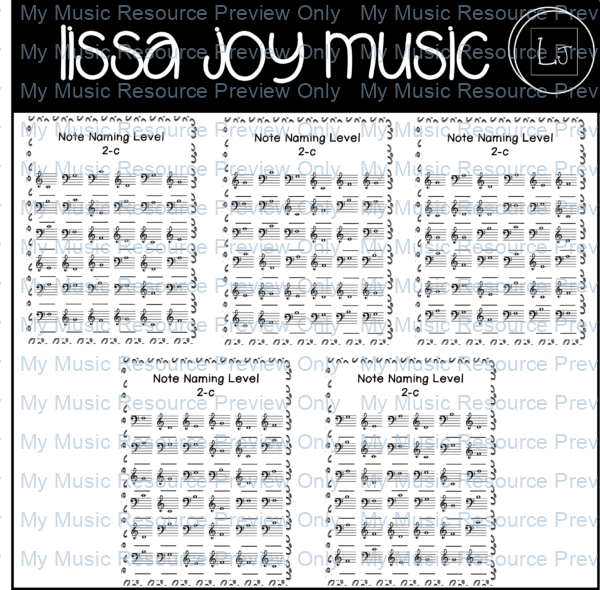 Music Note Reading Worksheets 2