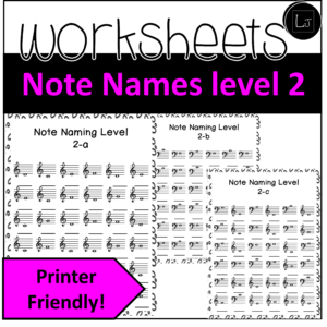 Music Note Reading Worksheets L2 | Bass F to Treble G