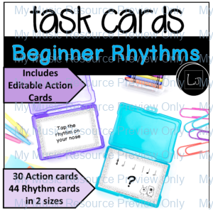 Beginner Piano Rhythm Task Cards