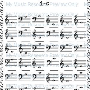 Music Note Reading Worksheets L1 | Bass A to Treble E