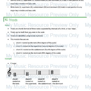 Theory Foundations – Unit A, Topic 3: Chords and Cadences