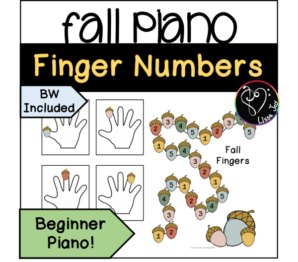 Fall Piano Finger Number game