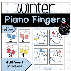 Winter Piano Finger Number Activity