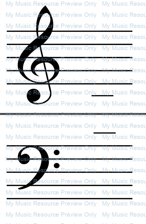 treble and bass clef templates