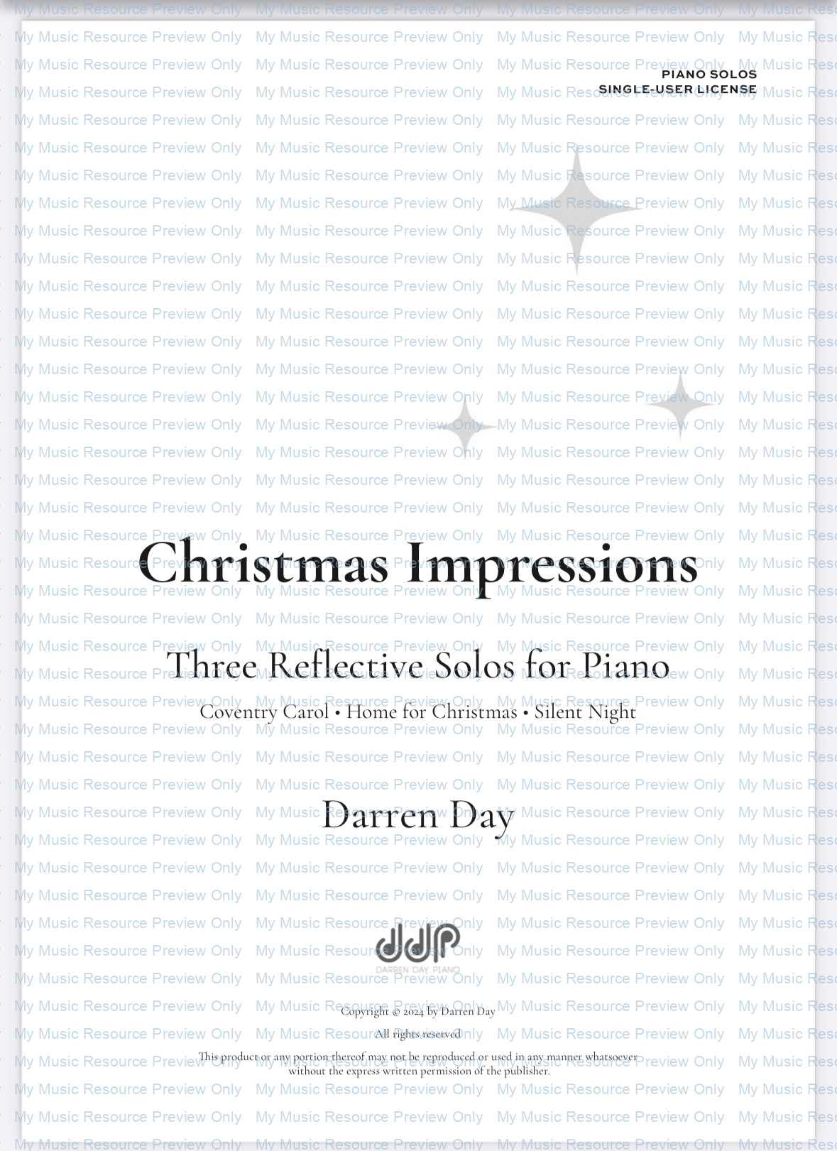 Christmas Impressions Piano Solos by Darren Day