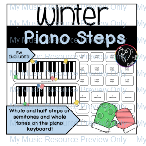 Winter Intermediate Piano Game ~ Semitones and Whole Tones