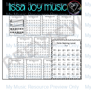 Music Note Reading Worksheets L7 | Treble and Bass Clef Lines and Spaces